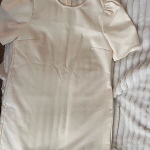 Elegant Cream Short Sleeve Dress